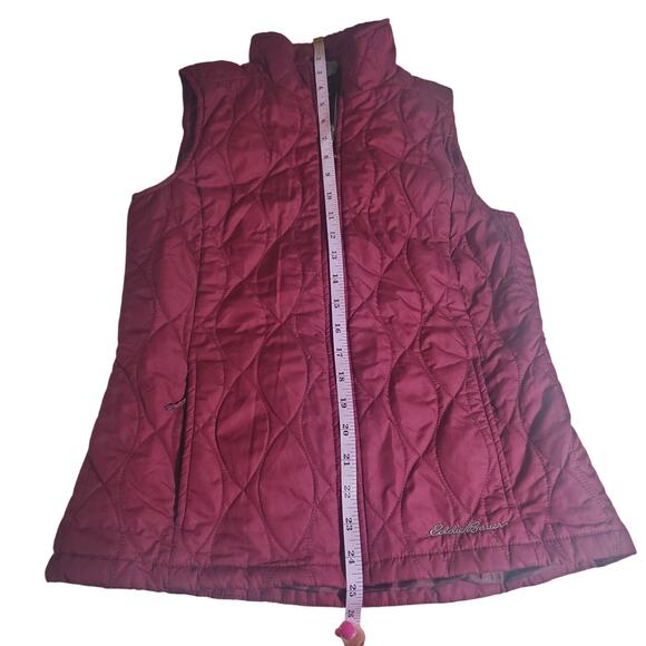 Eddie Bauer Women's XS Maroon Quilted Full Zip Up Vest Sleeveless Outerwear - Picture 11 of 11
